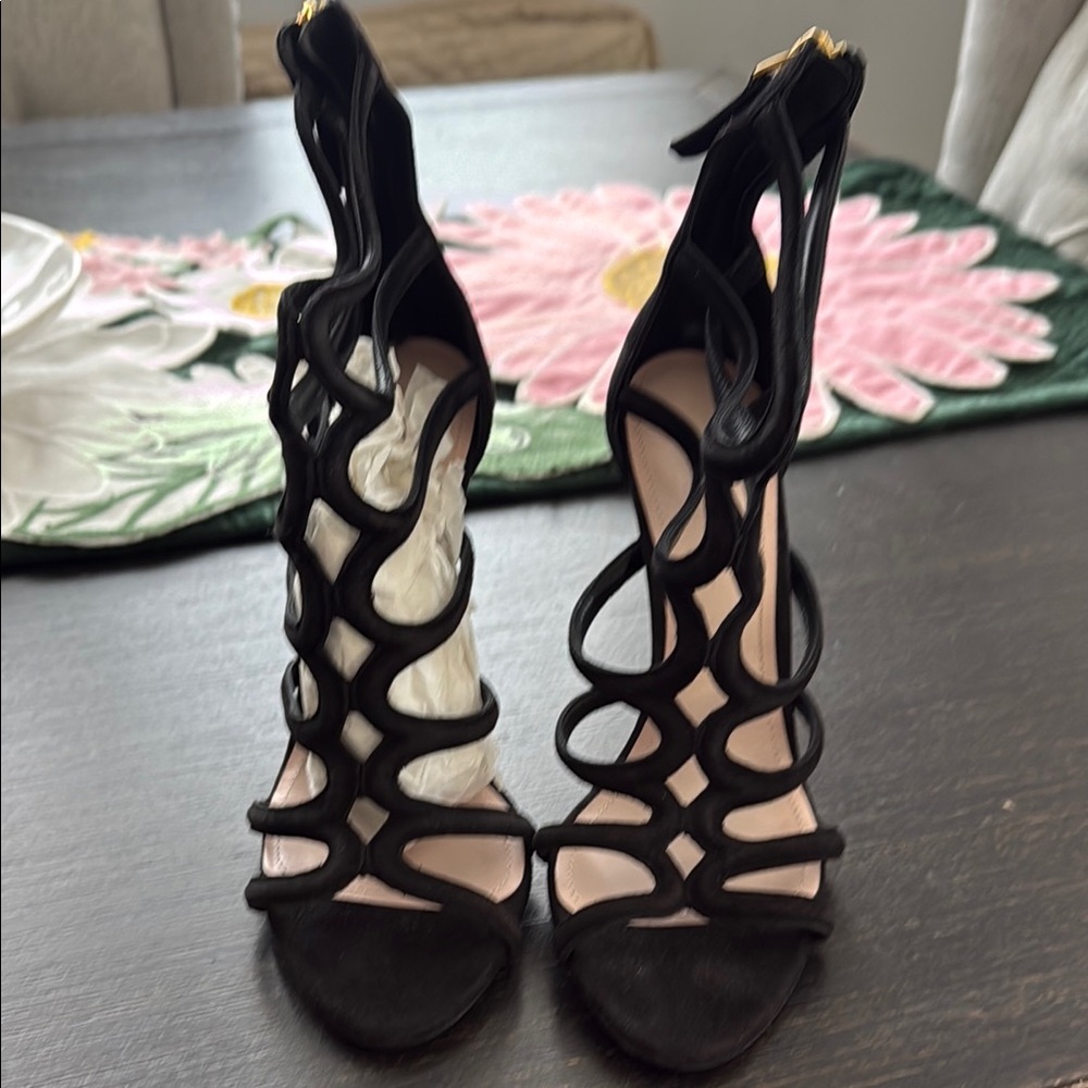 Bally Black Strappy Stiletto Heels